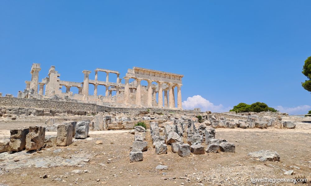 Temple of Aphaia in Aegina in Greece in November.