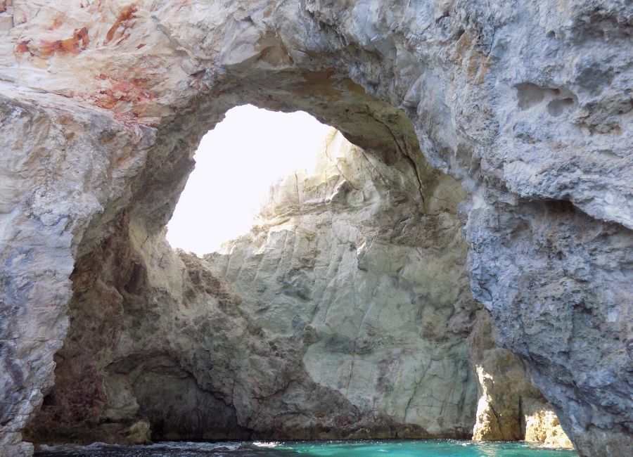 Polyaigos island Fanara cave.