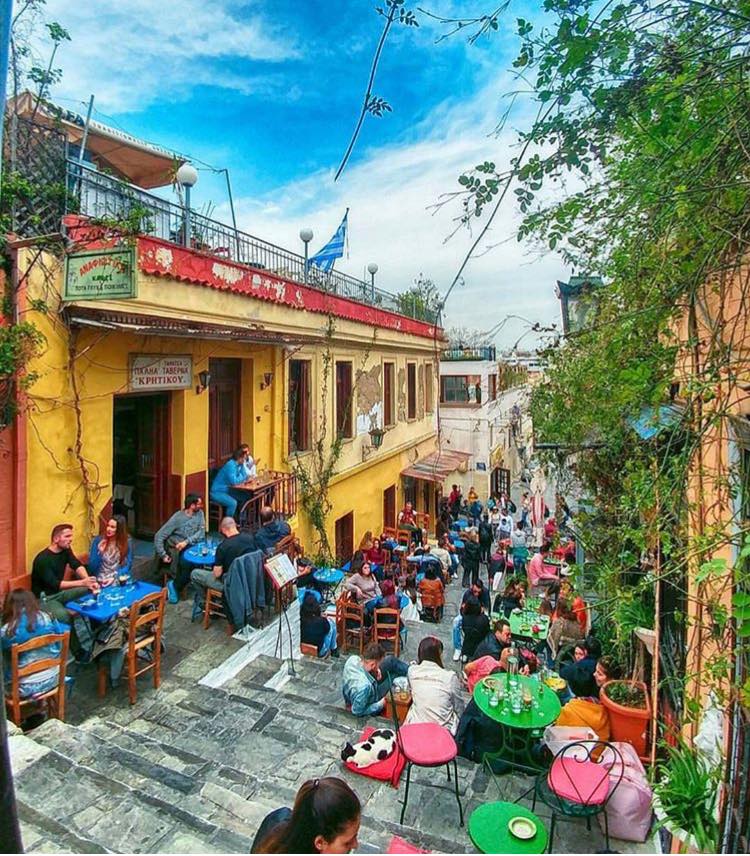 Greece in December, Old Athens Plaka cafe