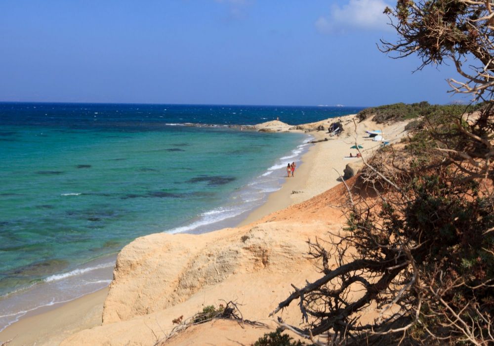 Alykos beach in Naxos Greece