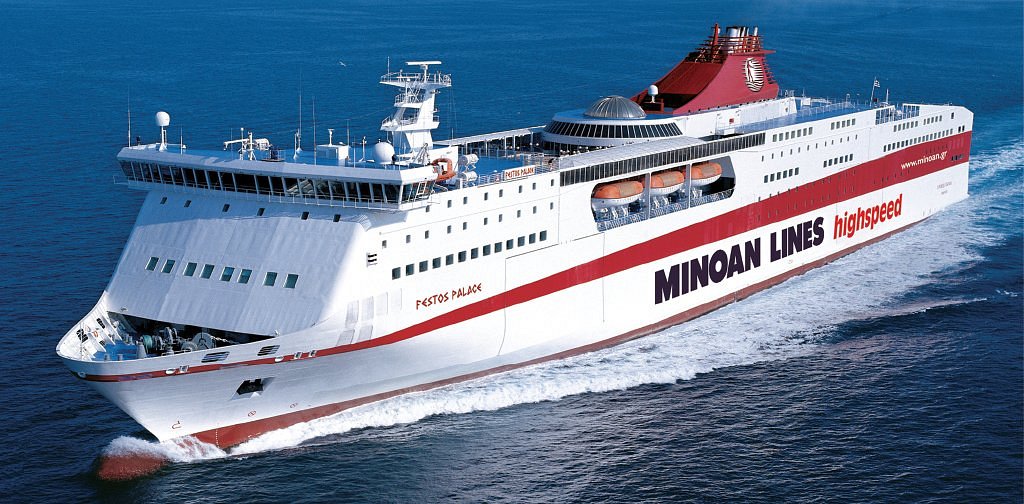 A ferry of Minoan Lines going to Crete.