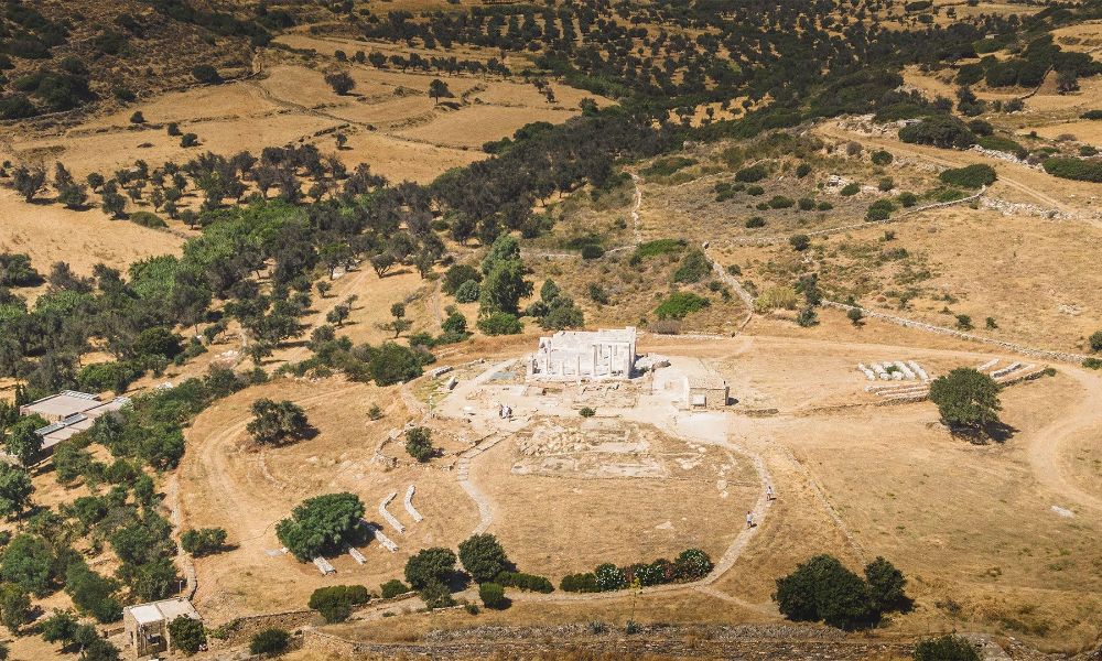 The ancient Temple of Demeter  in Naxos Greece