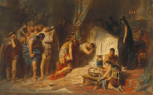 A painting of Great Alexander's death by Carl Theodor von Piloty, Neue Pinakothek Munchen