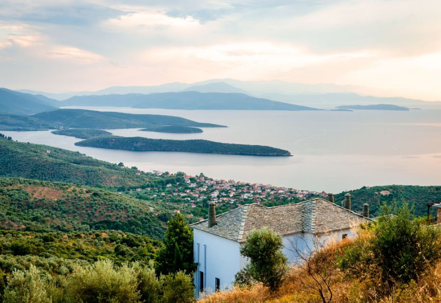 What to do in Pelion Greece, over view of Milina village.