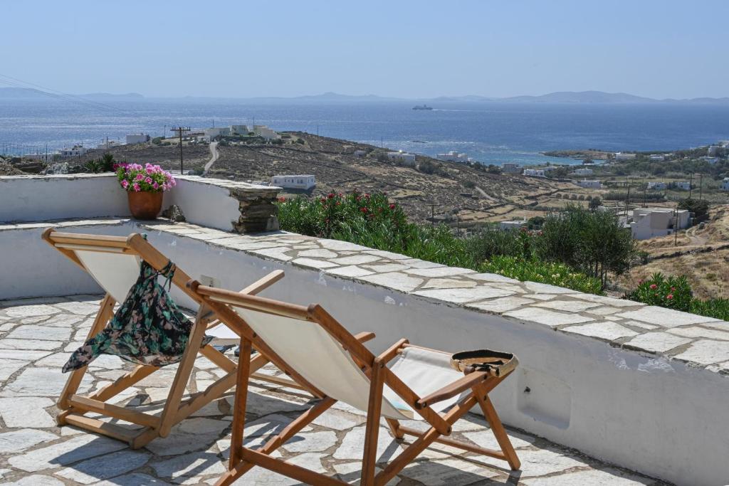 A view from Cycladic cottage terrace. Greek Orthodox Easter in Tinos.