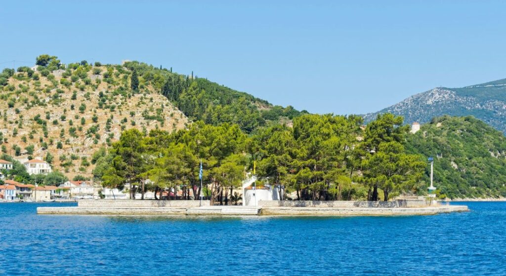 Lazaretto islet in Ithaca Greece