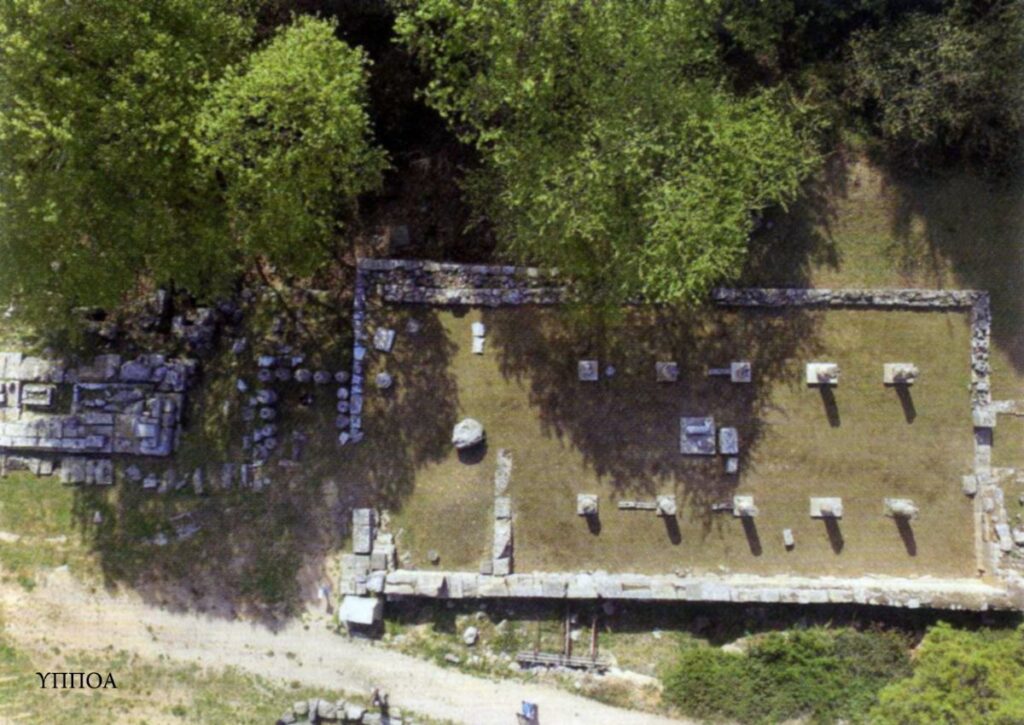 Drone photo of the Temple of Amphiareion in Ororpos