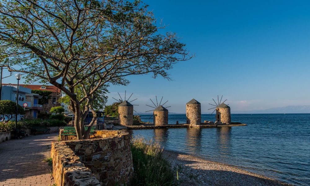 Chios Greece, the 4 old windmills in Chios town