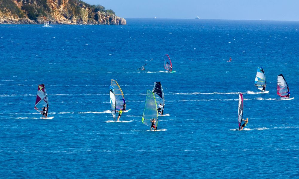 windsurfers in Vasiliki Lefkada