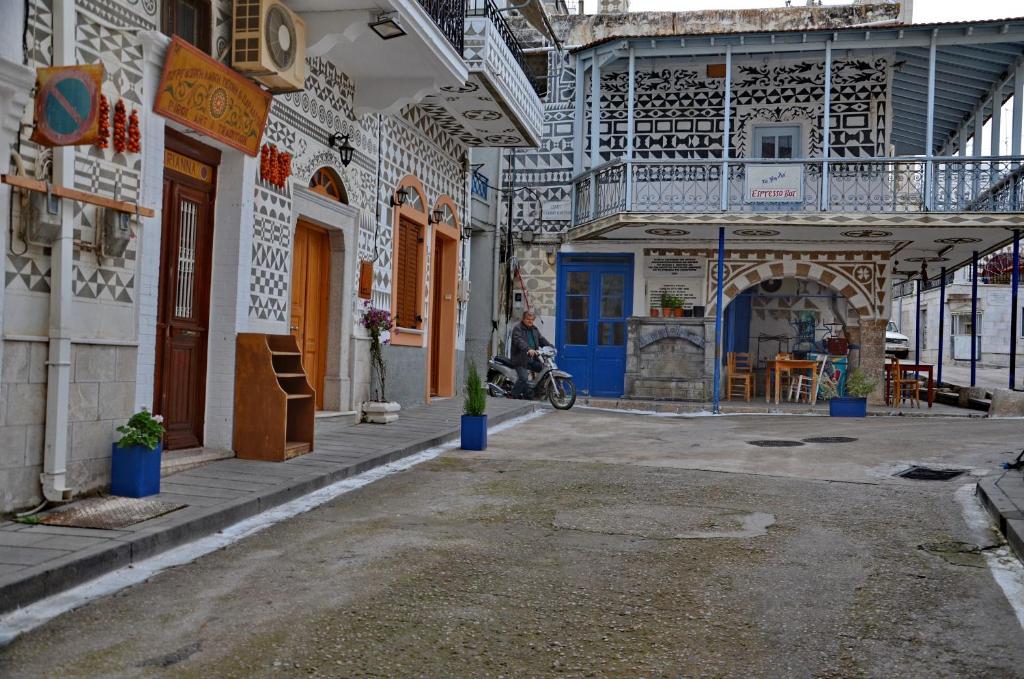 Chios Greece, one of the mastichochoria with engraved walls 