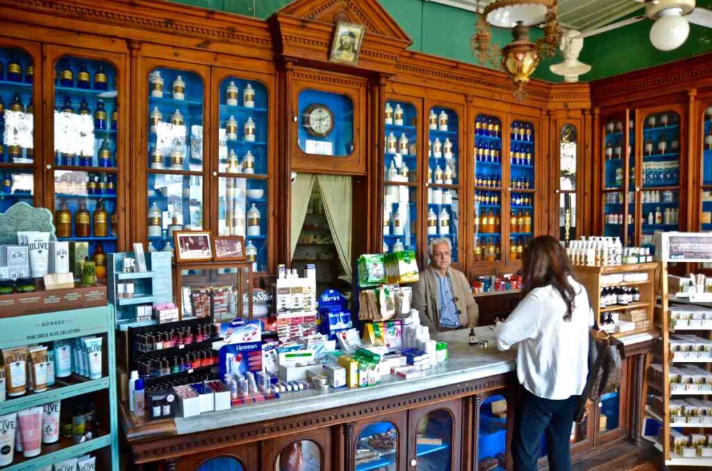 Best Things to Do in Hydra Greece: the old traditional pharmacy of Rafalias