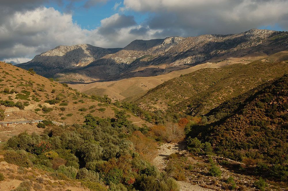 The mountainous landscape in Volissos, Chios. 