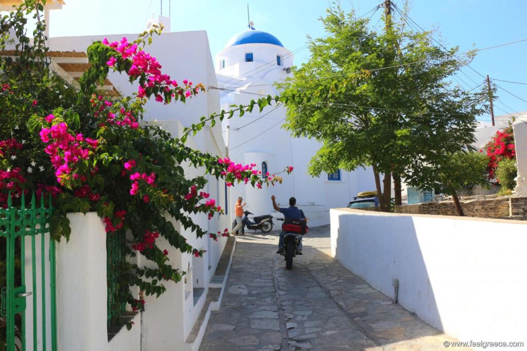 A biker in Artemonas village in Sifnos Greece