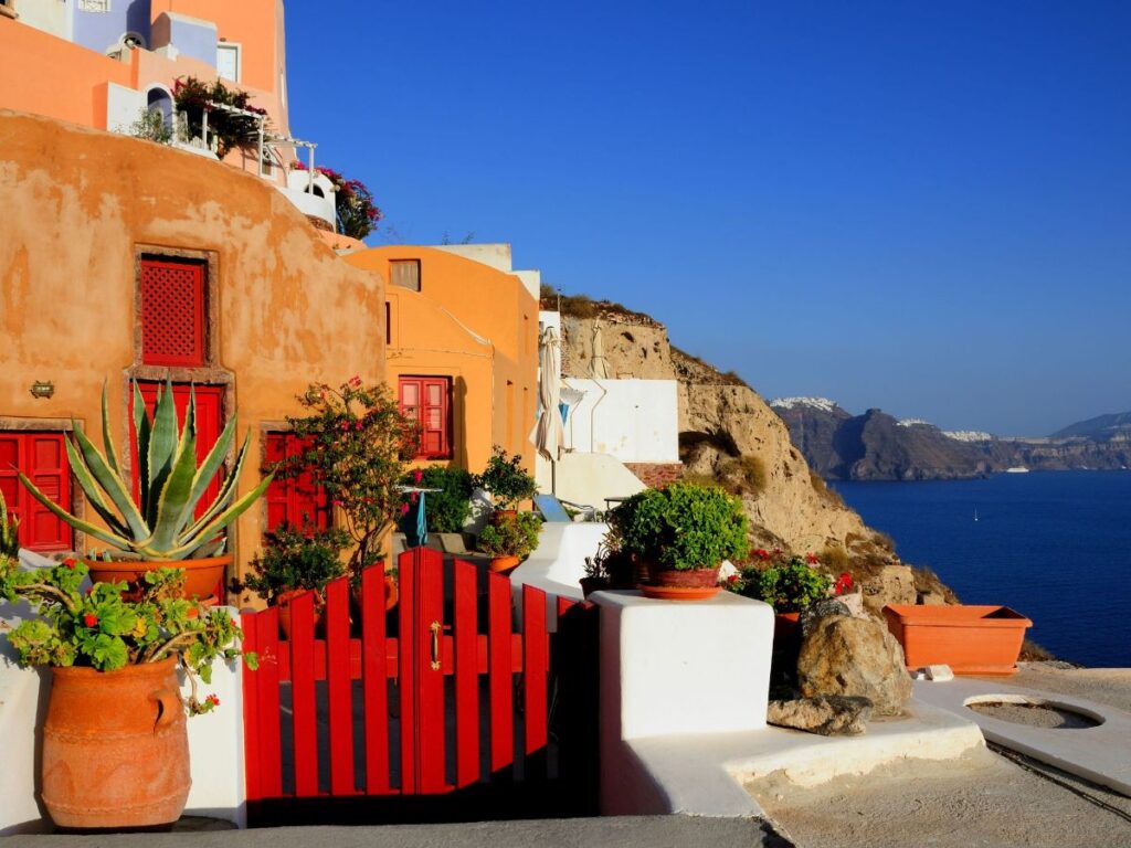 A colorful house on a Greek island