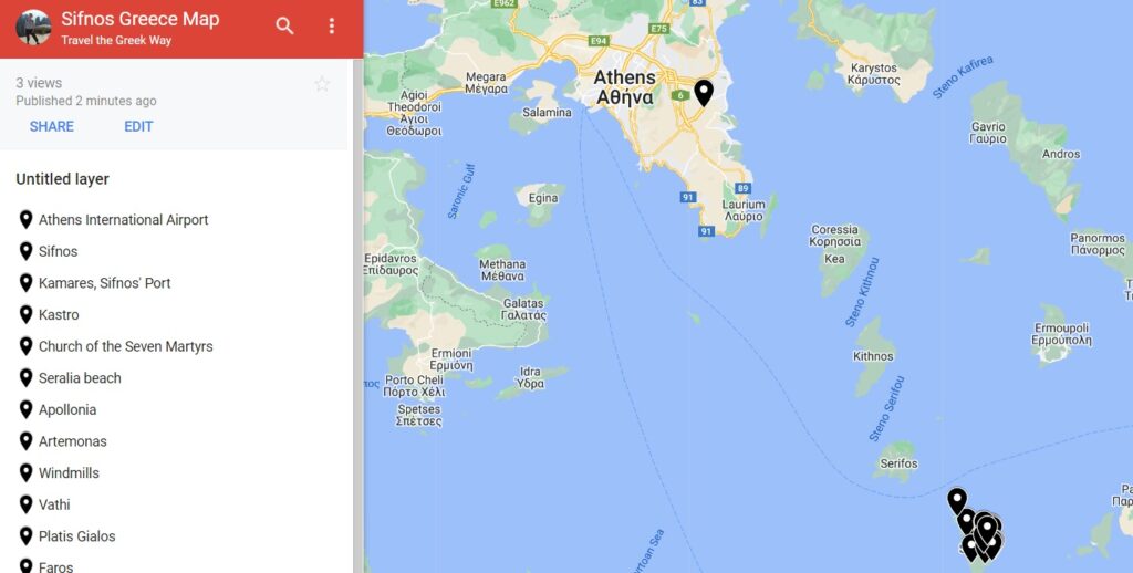 Sifnos Greece Google Map
