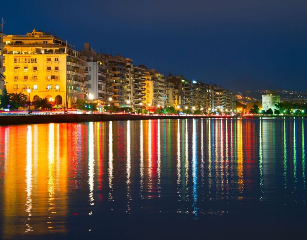 Things to Do in Thessaloniki, the seafront at night