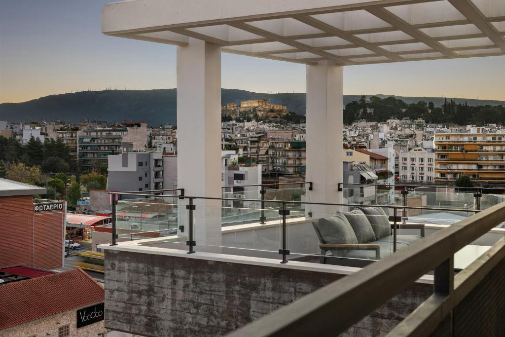 The terrace of Athenian View Loft neark kerameikos in Athens