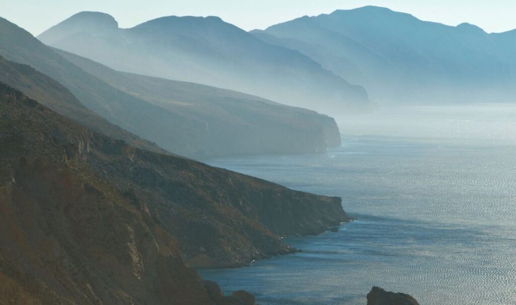Landscape taken from a drone in Amorgos Island Greece.