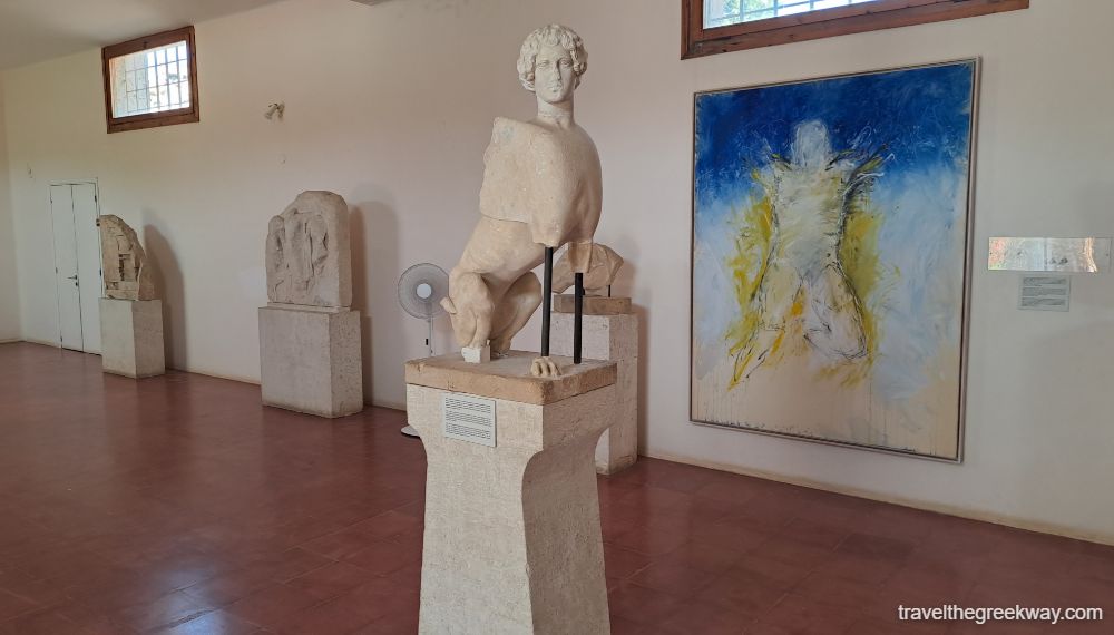 An ancient marble sphynx in the Aegina archaeological museum.