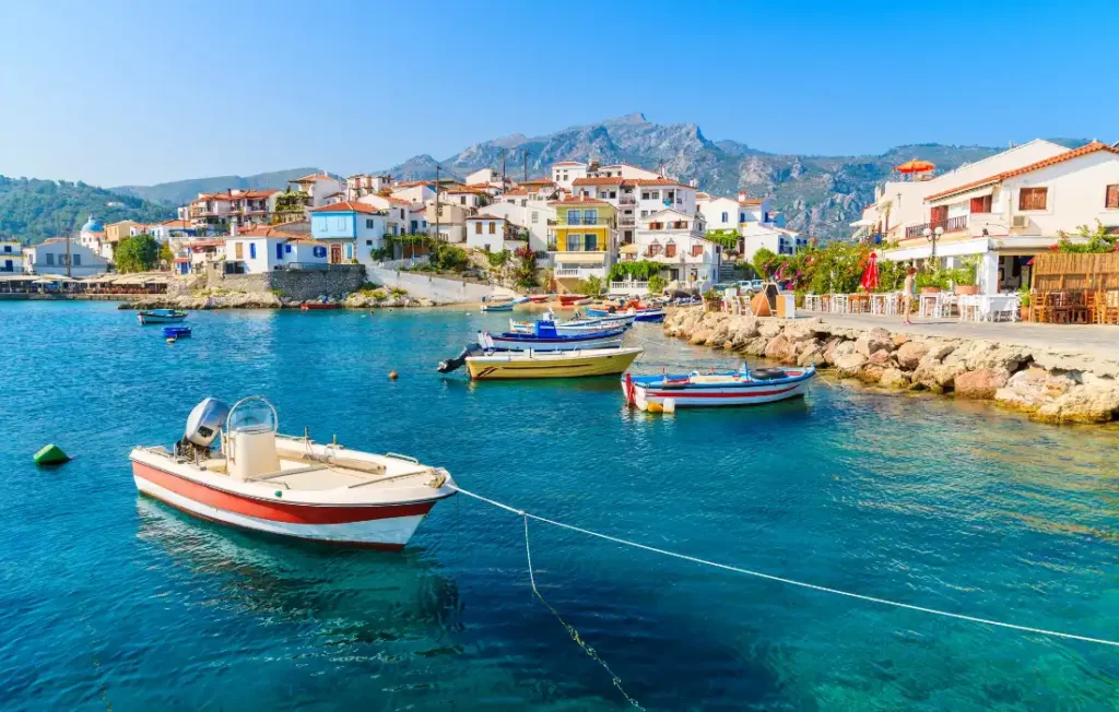 Things to Do in Samos Greece, Kokkari seaside village with fishing boats