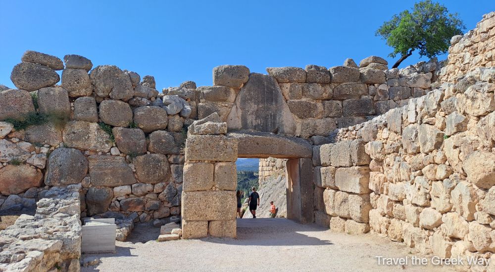 Lion Gate of Mycenae as seen from inside the Site