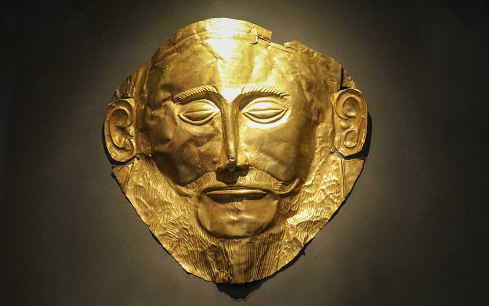 Golden Funeral Mask known as 'Mask of Agamemnon'