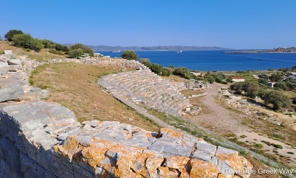 The theater of Thorikos with Aegean sea views. 