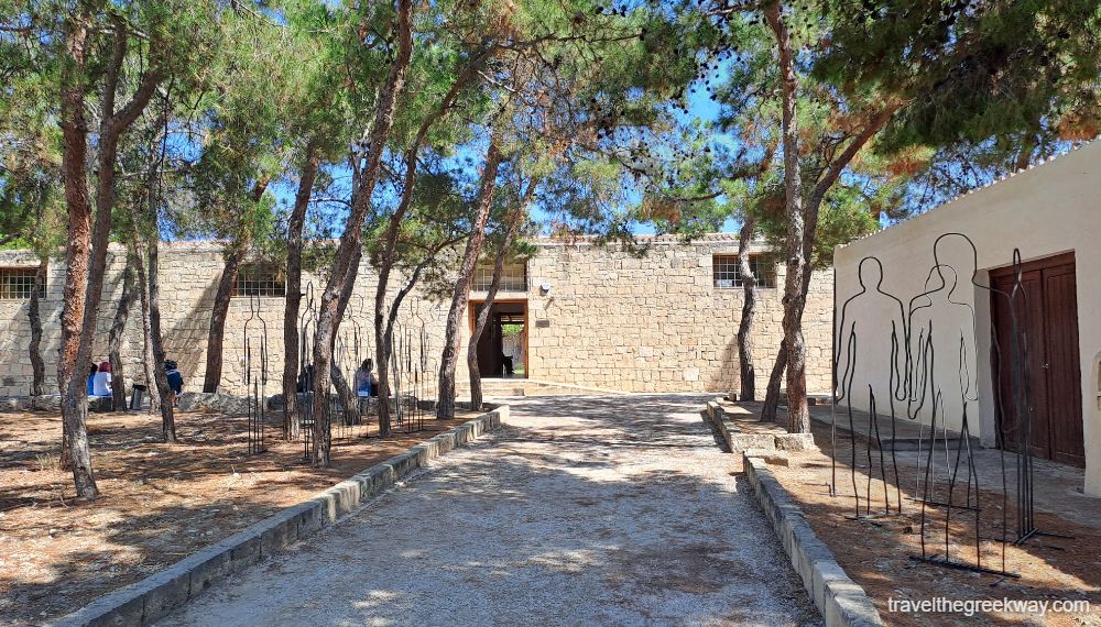 The entrance of the Archaeological Museum of Kolona site in Aegina.
