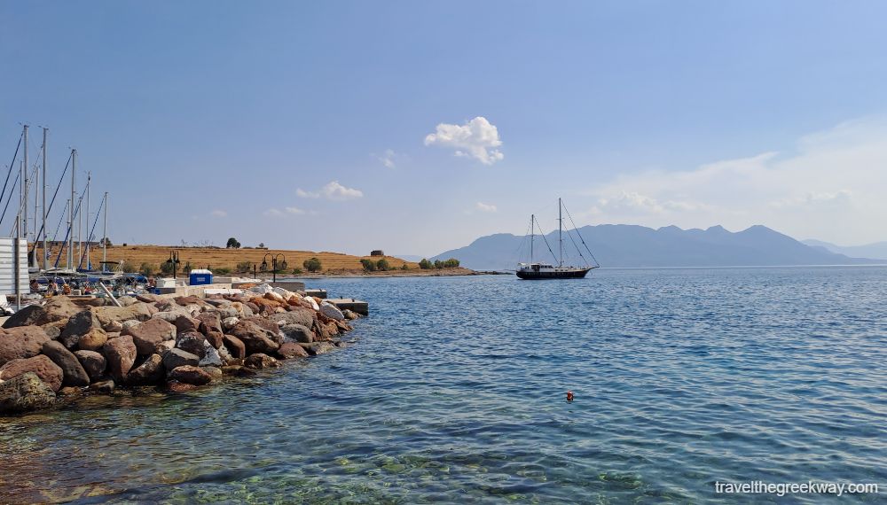 The boat from Perdika going to Moni island. 