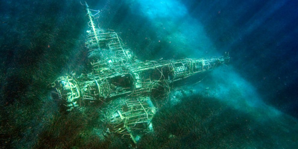 sunken German seaplane from World War II.