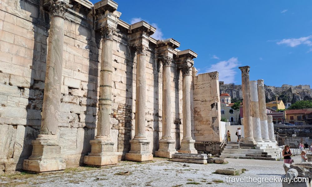 The Entrance of the ancient Library of Hadrian in Athens. 