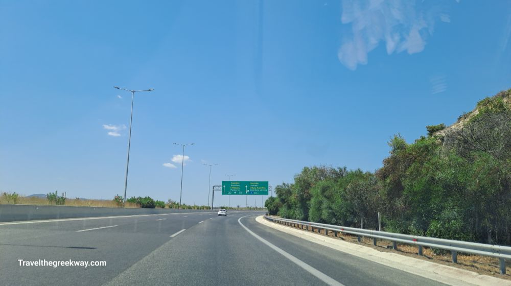 The national Road 8 from Athens to Loutraki. Club-hotel-loutraki-casino-greece.