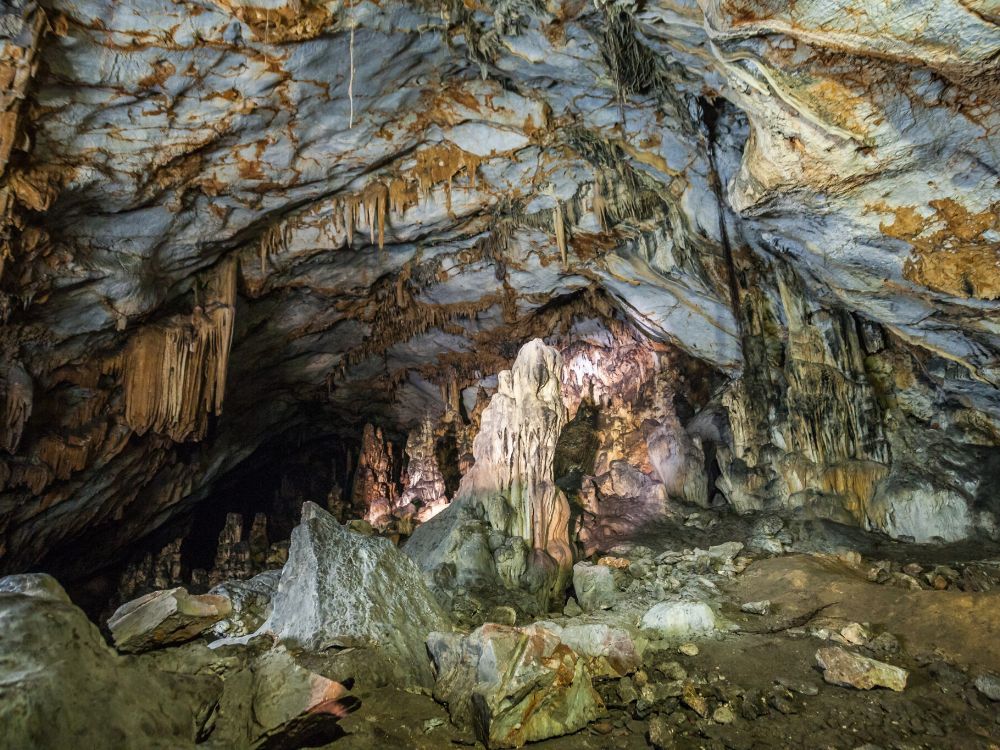 The cave wth stalagmites of Agios Ioannis