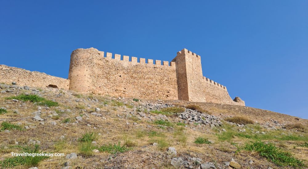 The external walls of Larisa Castle of Argos Greece.