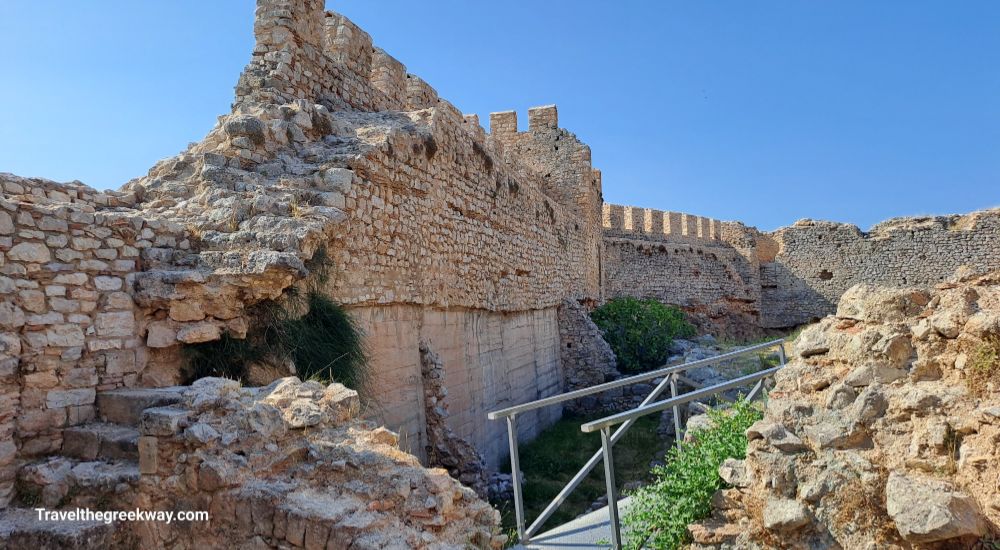 Walls of the the Larisa Castle of Argos Greece.