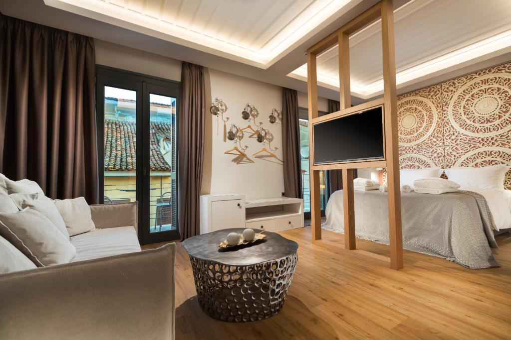 The luxurious room of Carpe Diem, one of the best boutique hotels in Nafplio Greece.