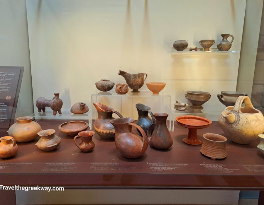 Clay objetcs in the archaeological museum in Thebes Greece.