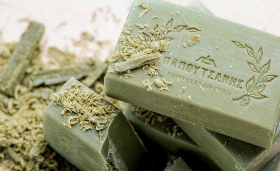 Greek Christmas Gifts: Papoutsanis green soap.
