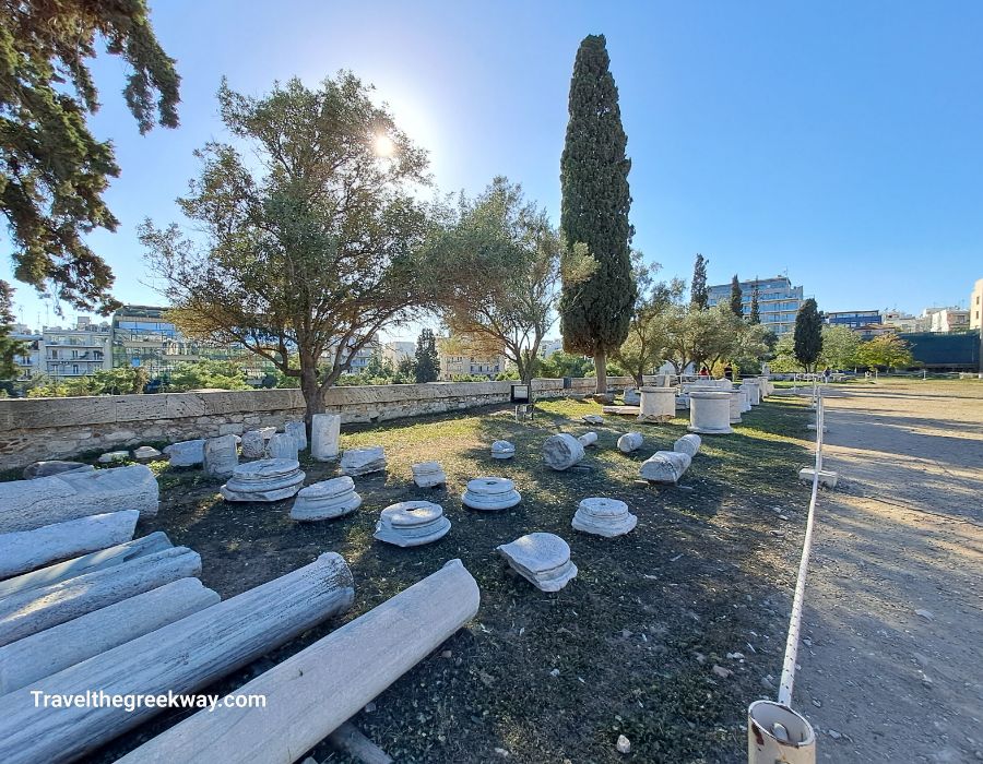 The Temple of Olympian Zeus in Athens Greece and remnants. 
