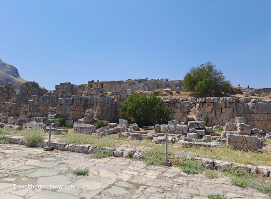 Section of ancient wall ruins at Ancient Corinth under a clear blue sky.



Section of ancient wall ruins at Ancient Corinth under a clear blue sky. 

