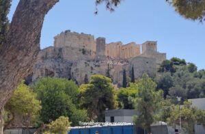 Acropolis Propylaea Athens with pine tree3