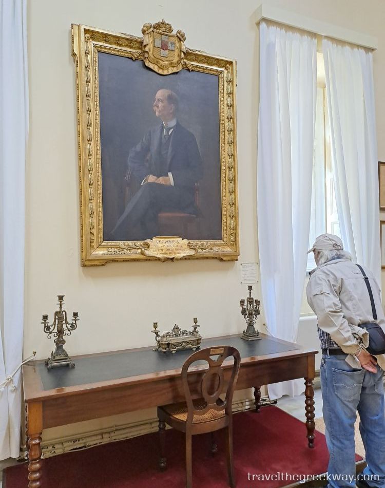 Portrait of King George I displayed at the National Historical Museum of Athens.